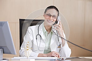 Portrait of smiling female doctor