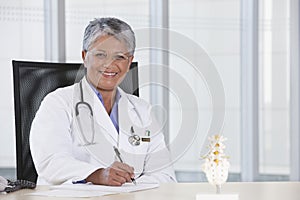 Portrait of smiling female doctor