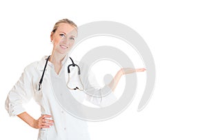 Portrait of smiling female doctor.