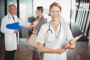 Portrait of a smiling female doctor in hospital