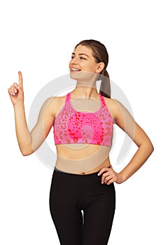 Portrait of smiling fitness young woman