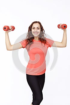 Portrait of smiling fitness young woman