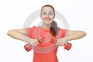 Portrait of smiling fitness young woman