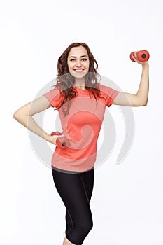 Portrait of smiling fitness young woman