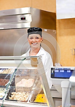 Portrait of a smiling food retailer photo