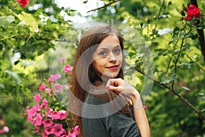 Portrait of smiling girl enjoying beauty treatment. Happy young woman