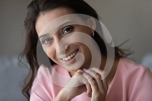 Portrait of smiling indian Arabic woman posing
