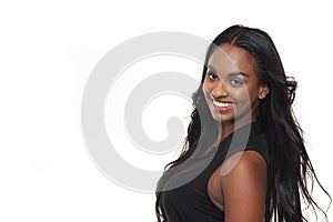 Portrait of a Smiling mixed Race Girl photo