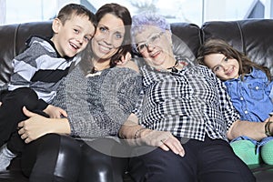 Portrait of smiling multigeneration family