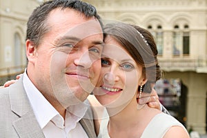 Portrait of a smiling newly married