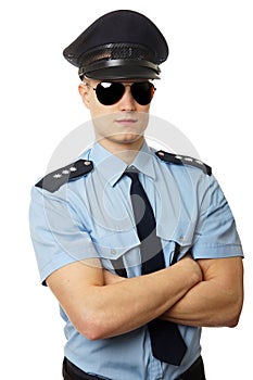 Portrait of smiling policeman