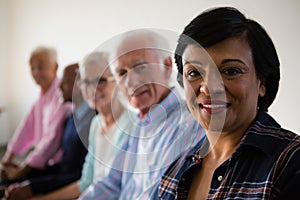 Portrait of smiling senior friends