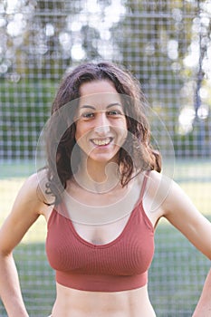 Portrait of a smiling sportive woman