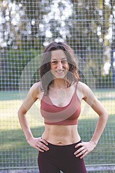 Portrait of a smiling sportive woman