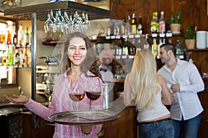 Portrait of smiling waitress