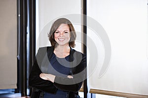 Portrait of smiling young female office worker
