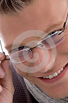 Portrait of smiling young male wearing eyewear