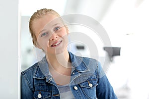 Portrait of smiling young student girl