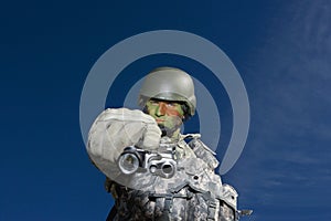 Portrait Of Soldier Aiming