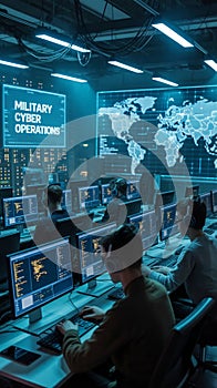 portrait of a soldier working in front of a computer