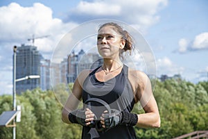 Portrait of a sporty middle-aged woman