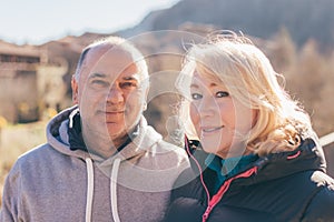 Portrait of sporty senior multiracial couple