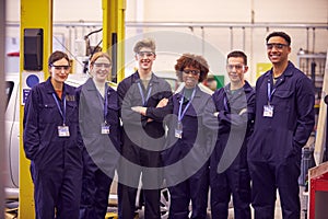 Portrait Of Students Studying For Auto Mechanic Apprenticeship At College photo