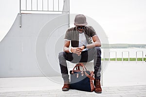 Portrait of stylish african american man