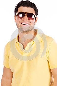 Portrait of stylished young happy man