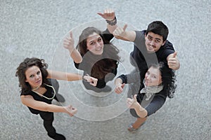 Portrait of successful business team in the background of the office.