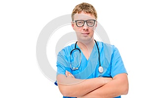 Portrait of a successful doctor with glasses