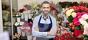 portrait of a successful entrepreneur in the field of flower sales