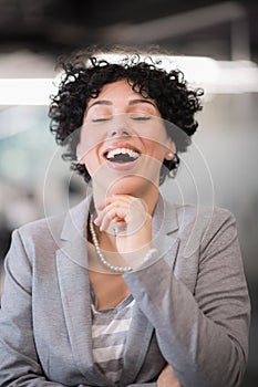 Portrait of successful female software developer