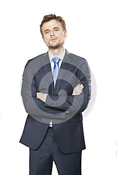 Portrait of a successful young businessman isolated on white background