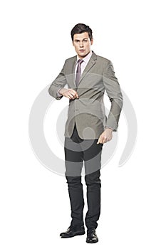 Portrait of a successful young businessman isolated on white background