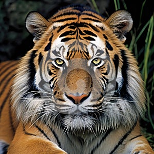 Portrait of Sumatran Tiger, Panthera tigris altaica