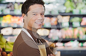 Portrait of a supermarket sales assistant