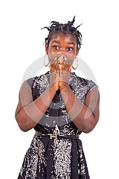 portrait of a surprised beautiful young girl