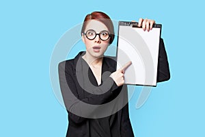 Portrait of surprised business women in glasses