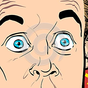 Portrait of surprised man. Surprised businessman. Surprised man. Concept idea of advertisement and promo. Pop art retro