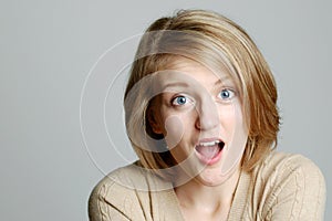 Portrait of surprised woman