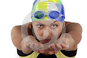 Portrait swimmer girl