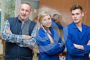 Portrait teacher and apprentices