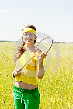 Portrait of teen badminton player