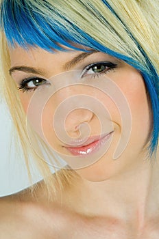 portrait of teen girl with interesting hair