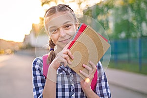 Portrait of teen girl with sun rays