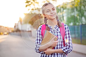 Portrait of teen girl with sun rays