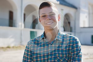 Portrait teenage boy