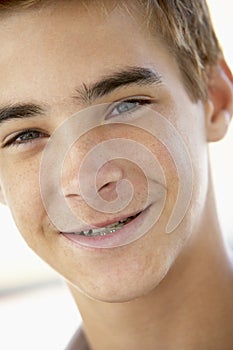 Portrait Of Teenage Boy Smiling