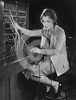 Portrait of telephone operator